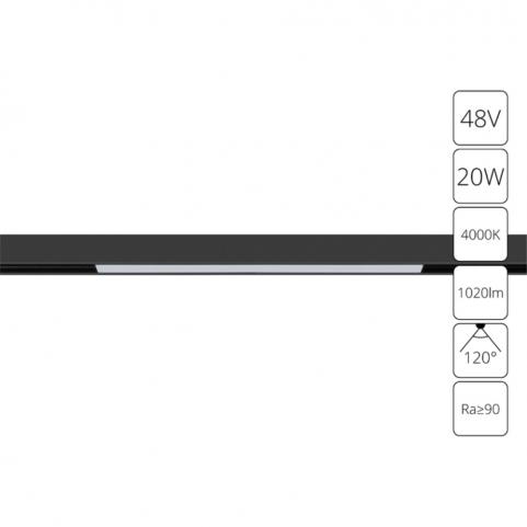 Магнитный трековый светильник Arte Lamp Linea 4000К A4663PL-1BK
