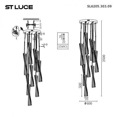 Подвесной светильник ST Luce Elica 4000K SL6205.303.09