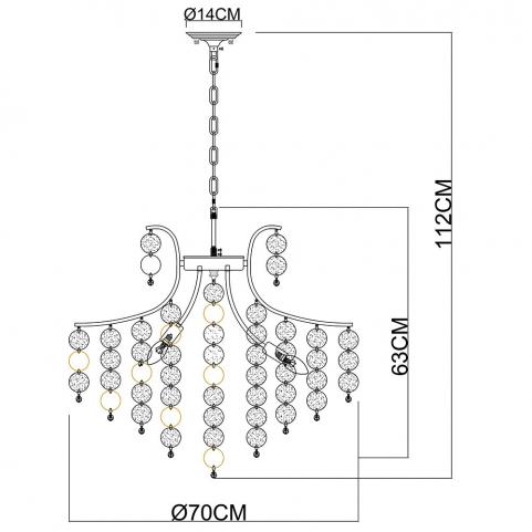 Светильник подвесной Arte Lamp Pipirima A4089LM-8AB