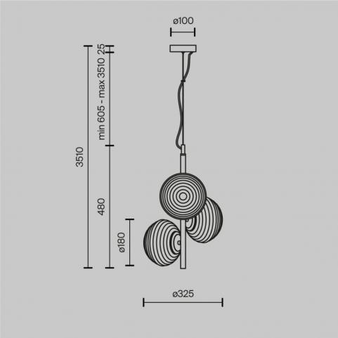 Подвесной светильник Maytoni Reels MOD268PL-03B
