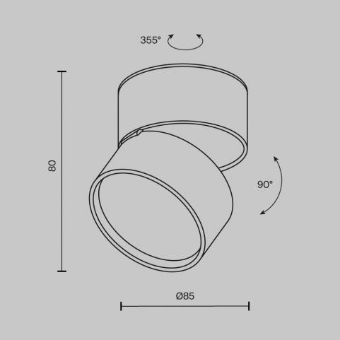 Точечный светильник Maytoni Technical Ceiling 3000K Onda C024CL-12W3K-B-1