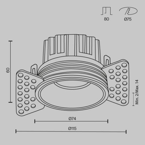 Точечный светильник Maytoni Technical Downlight 3000K Round DL058-12W3K-TRS-B