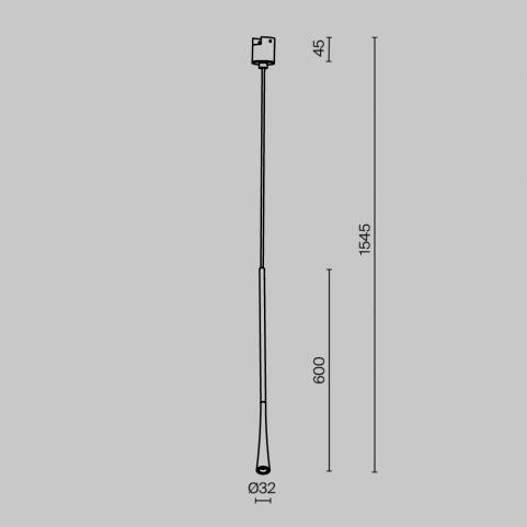 Трековый подвесной светильник Maytoni Technical Elasity 3000K Waist TR168-1-7W3K-M-B