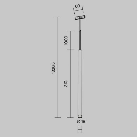 Трековый подвесной светильник Maytoni Technical Levity 3000К Skim TR191-1-3W3K-M-BBS