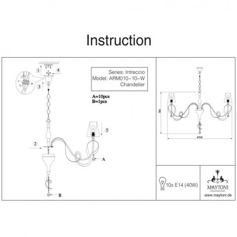 Подвесной светильник Maytoni Intreccio ARM010-10-W