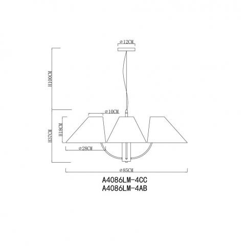 Светильник подвесной Arte Lamp Rondo A4086LM-4CC